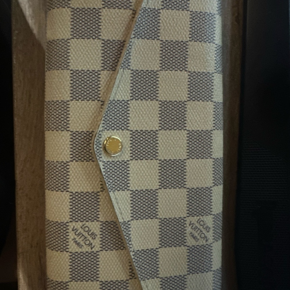 Louis Vuitton Cream and Gray Checkered Wallet